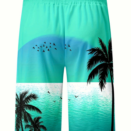 Men's 3D Print Sports Shorts With Drawstring, Casual Pants For Summer And Outdoors Activities