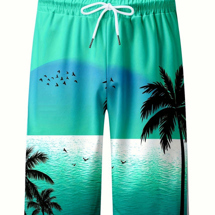 Men's 3D Print Sports Shorts With Drawstring, Casual Pants For Summer And Outdoors Activities