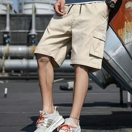 Summer Men's Multi Pocket Waist Drawstring Adjustable Wear-resistant Casual Workwear Shorts