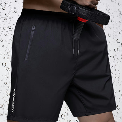 5pcs Men's Quick-Dry Breathable Shorts with Zipper Pockets - Casual Summer Wear, Multiple Colors