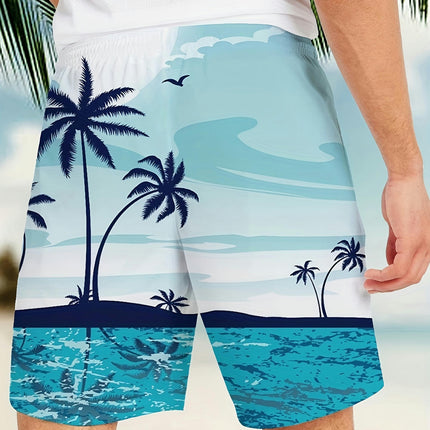 Men's Shorts With Drawstring Quick Dry Swim Trunks For Summer Beach, Pool And Resort