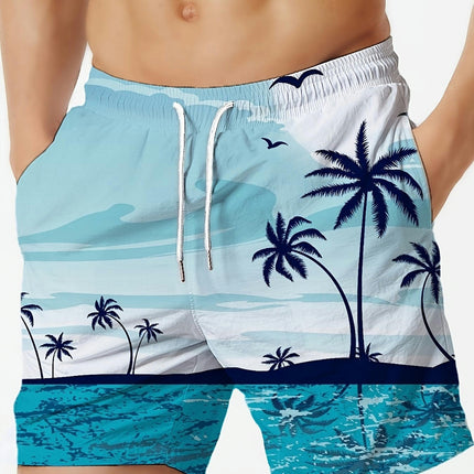 Men's Shorts With Drawstring Quick Dry Swim Trunks For Summer Beach, Pool And Resort