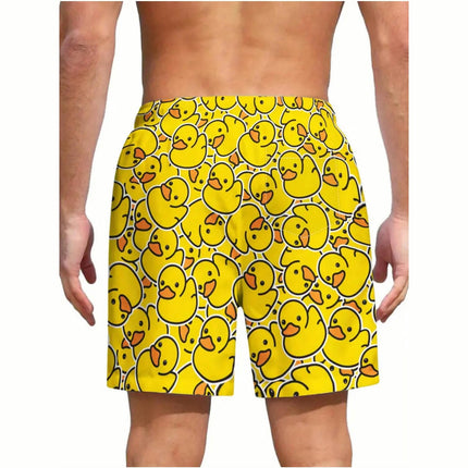 Men's Beach Shorts Swim Trunks Quick Dry Casual Polyester Swim Shorts with Pockets