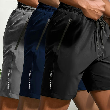 Men's Shorts Pack of Three, Fitness, Cycling, Outdoor Hiking, Swimming, Running Stretch Shorts