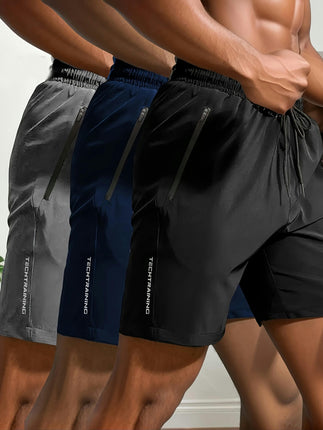 Men's Shorts Pack of Three, Fitness, Cycling, Outdoor Hiking, Swimming, Running Stretch Shorts