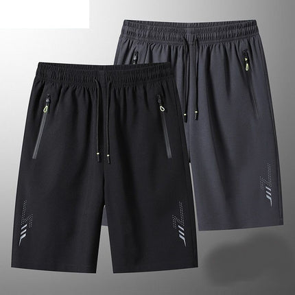 2pcs Men's Solid Quick Drying Shorts, Casual Drawstring Shorts For Summer Gym Workout Training