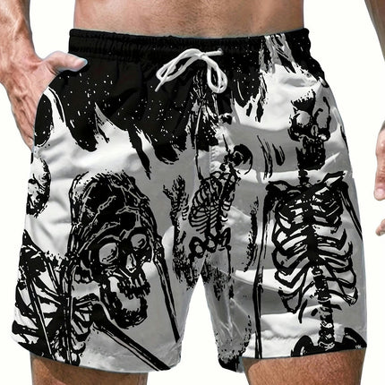 Men's Casual Simple Style Comfy Shorts With Drawstring And Pockets, Loose Home Pajamas Bottom