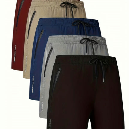 Men's 5-Pack Athletic Shorts Pocket Design, Suitable for Hiking, Beach, and Casual Outings