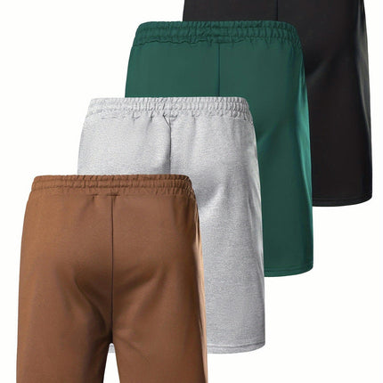 4-piece Men's Summer Drawstring Shorts,Casual Vacation Outing Pocket Sports Elastic Waist Pants