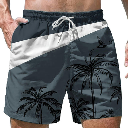 Coconut Tree Shorts - Men's Shorts Summer Beach Pants  Swim Shorts with Pockets