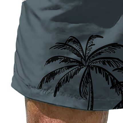 Coconut Tree Shorts - Men's Shorts Summer Beach Pants  Swim Shorts with Pockets