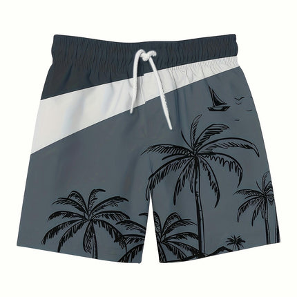 Coconut Tree Shorts - Men's Shorts Summer Beach Pants  Swim Shorts with Pockets