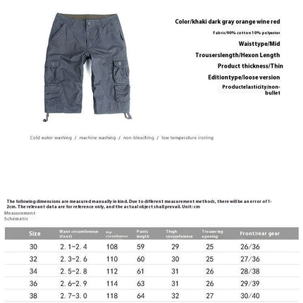 Cotton Men's Cargo Shorts Men's Shorts For Summer Outdoor Leisure And Work