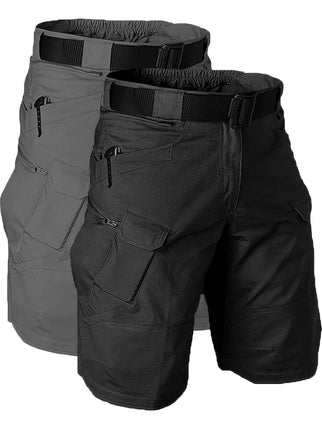 2 Pack Multi-Pocket Tactical Cargo Shorts For Men Work Shorts With Waistband And Zipper