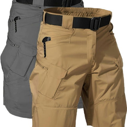 2 Pack Multi-Pocket Tactical Cargo Shorts For Men Work Shorts With Waistband And Zipper