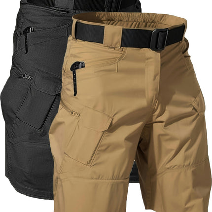 2 Pack Multi-Pocket Tactical Cargo Shorts For Men Work Shorts With Waistband And Zipper