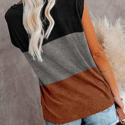 Womens Summer Casual Tops Loose Sleeve Tshirts Solid Color Blouse with Pocket