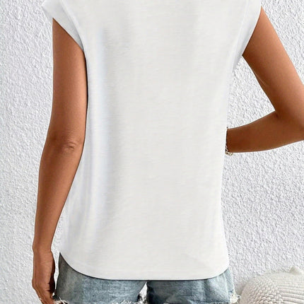 2 Pack Cap Sleeve Crewneck Loose Blouse - Womens Summer Tops T Shirts Casual Tee