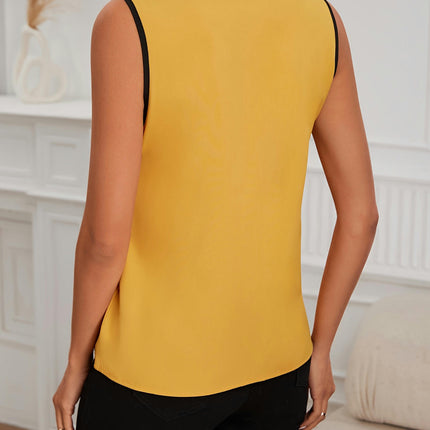 V-Neck Lapel Blouse - Sleeveless Design Perfect for Spring & Summer, Women's Versatile Clothing