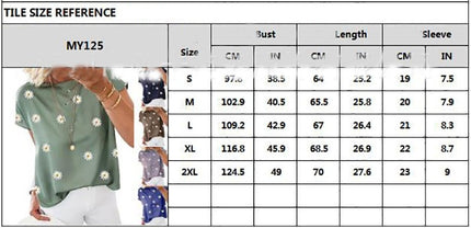 Vibrant Floral Print Blouse-Soft Crew Neck,Short Sleeve -for Spring & Summer, Womens Casual Top