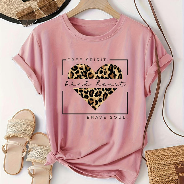 Women's Casual T-Shirt Round Neck, Regular Fit T-Shirt for All Seasons