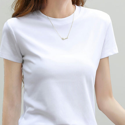 Womens Premium Cotton Crew Neck T-shirt , Lightweight & Breathable Short Sleeve for Summer & Spring