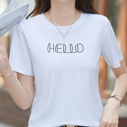 Relaxed Fit Crew Neck T-Shirt for Spring & Summer, Women's Casual Short Sleeve Tee