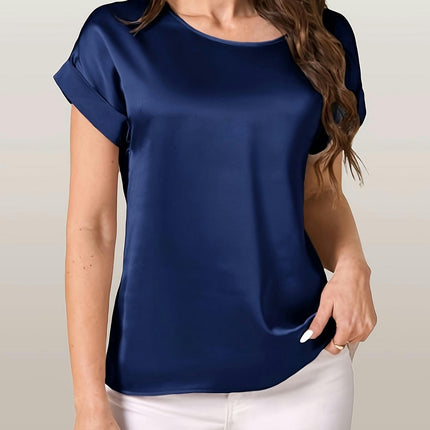 Relaxed Fit T-Shirt Short Sleeve Crew Neck Top for Summer & Spring Women's Casual Clothing