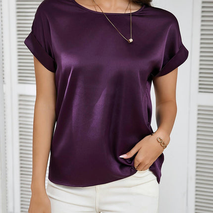 Relaxed Fit T-Shirt Short Sleeve Crew Neck Top for Summer & Spring Women's Casual Clothing