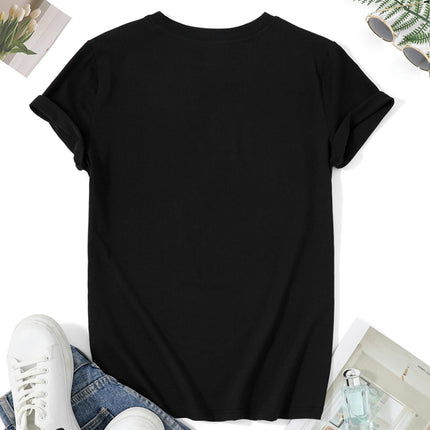 Women's Casual T-Shirt - Crew Neck, Short Sleeve, Spring/Summer Top, Stretchy Polyester Blend