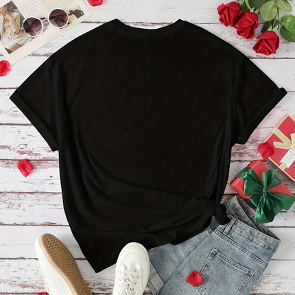 Women's Comfortable and Breathable Heart T-Shirt - Short Sleeve, Round Neck Perfect for Summer