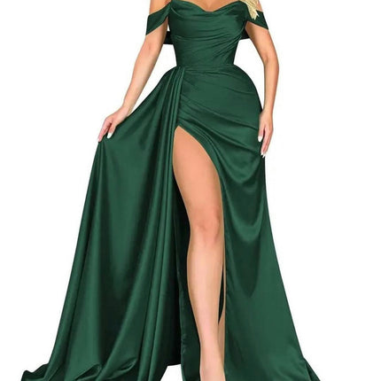 Women's Off Shoulder Prom Dresses Long Formal Evening Gowns with Slit