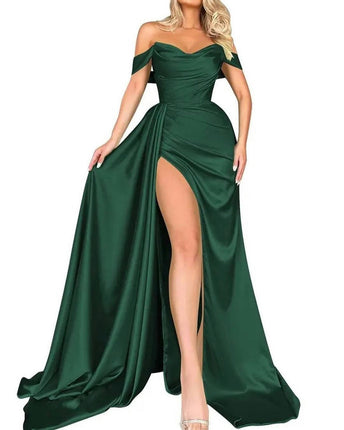 Women's Off Shoulder Prom Dresses Long Formal Evening Gowns with Slit