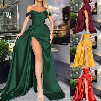 Women's Off Shoulder Prom Dresses Long Formal Evening Gowns with Slit