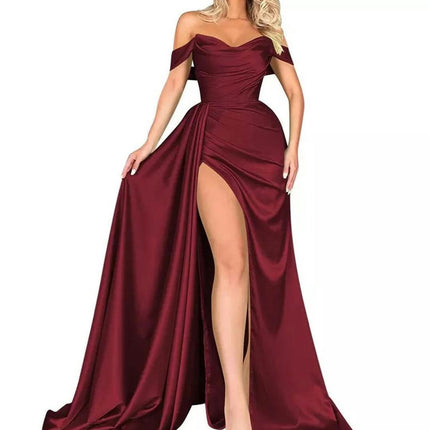 Women's Off Shoulder Prom Dresses Long Formal Evening Gowns with Slit