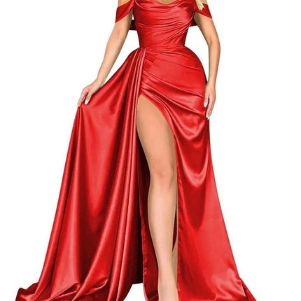 Women's Off Shoulder Prom Dresses Long Formal Evening Gowns with Slit