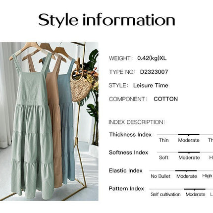 Women Bib Overall Dress Jumper Babydoll Pinafore Dress Straps Suspender Dress