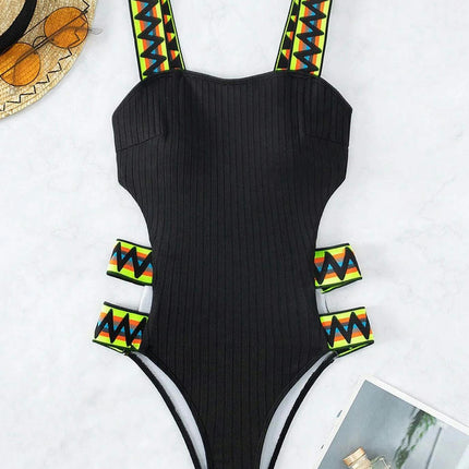 Womens One Piece Swimsuit Square Neck Tummy Control Bathing Suits Cut Out Swimwear