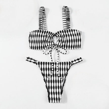 Women's 2 Piece Print Swimsuit Triangle Sexy Bikini Sets Bathing Suit