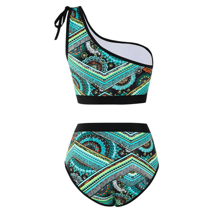 Womens Bikini Sets 2 Piece One Bow-Shoulder Swimsuit Bathing Suit