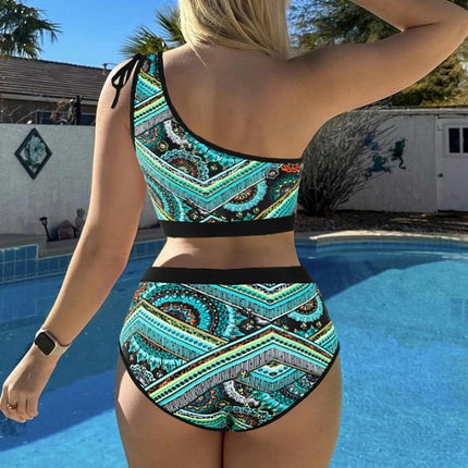 Womens Bikini Sets 2 Piece One Bow-Shoulder Swimsuit Bathing Suit