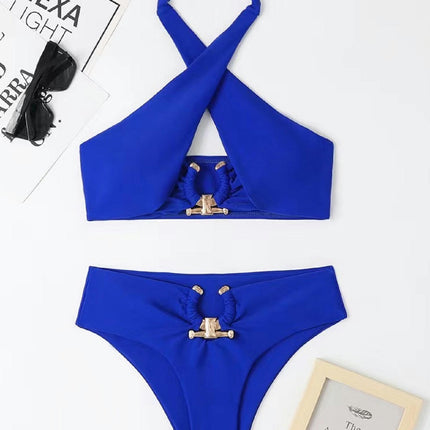 Women Halter Neck Bikini Sets High Waisted Two Piece Swimsuit Bathing Suits