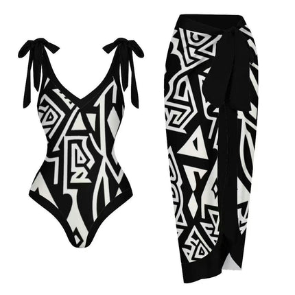 Women One Piece Swimsuit with Matching Cover Ups Floral Bikini Sets Two Pieces Bathing Suit