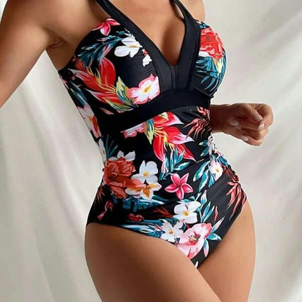 One Piece Swimsuit for Women Deep V Neck Bathing Suits Adjustable Straps Swimwear