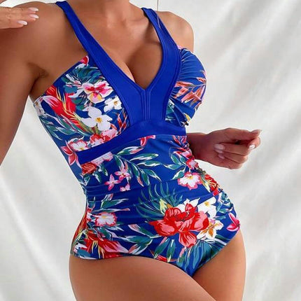 One Piece Swimsuit for Women Deep V Neck Bathing Suits Adjustable Straps Swimwear