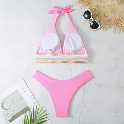 Women 2 Piece Sexy Halter String High Cut Triangle Bikini Set Thong Swimsuit