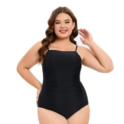 Women's One Piece Swimsuit Plus Size Spaghetti Strap Bathing Suit Ruched Swimwear