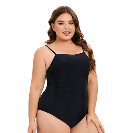 Women's One Piece Swimsuit Plus Size Spaghetti Strap Bathing Suit Ruched Swimwear