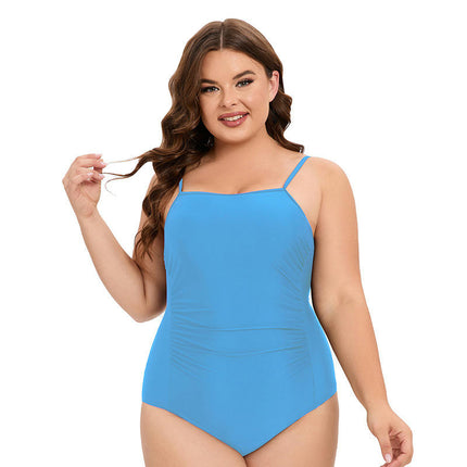 Women's One Piece Swimsuit Plus Size Spaghetti Strap Bathing Suit Ruched Swimwear