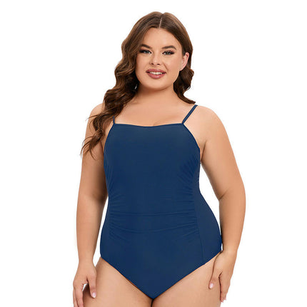 Women's One Piece Swimsuit Plus Size Spaghetti Strap Bathing Suit Ruched Swimwear